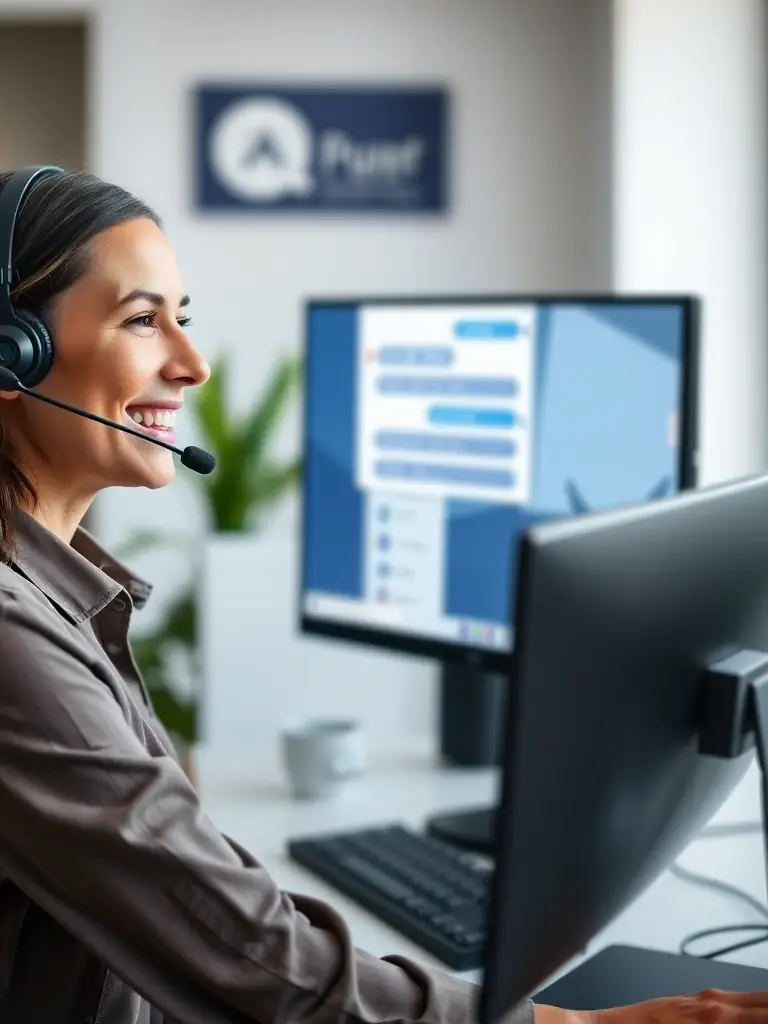 A friendly support agent assisting a client via video call, showcasing the dedicated customer support provided by PixEGen Solutions.